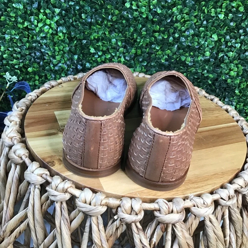 New in box mens‎ leather Nisolo Brown Woven Alejandro slip on new in box
